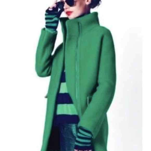 J.Crew Stadium Cloth Cocoon Coat Dublin Green Size 0